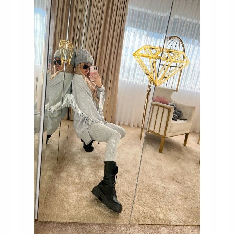 Legginsy NELLY WHITE - Just Unique XXS/XS Szary Kolor szary