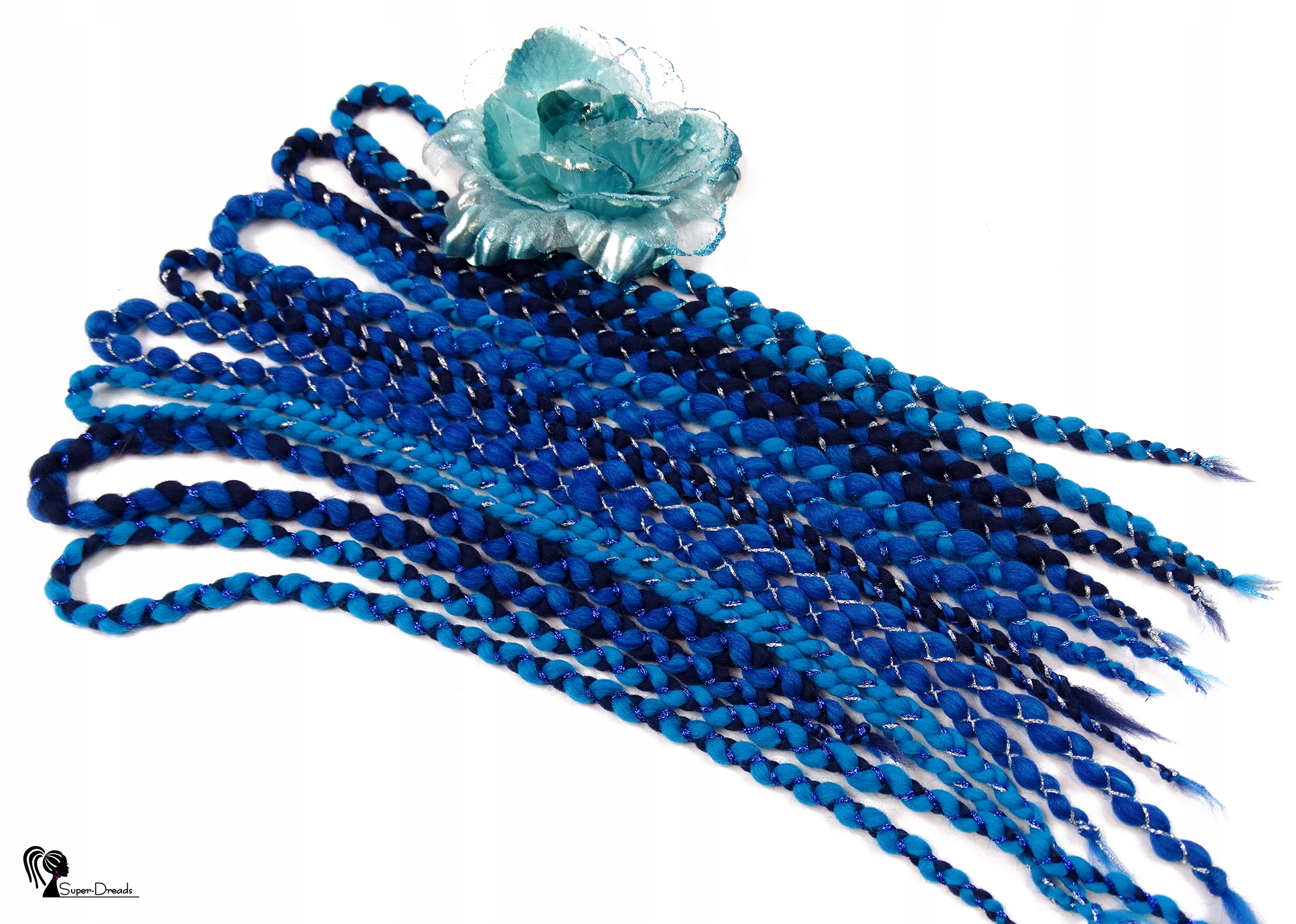 Opakovaně Použitelné vlněné copánky, modré, Modrý Chillout, 40 kusů