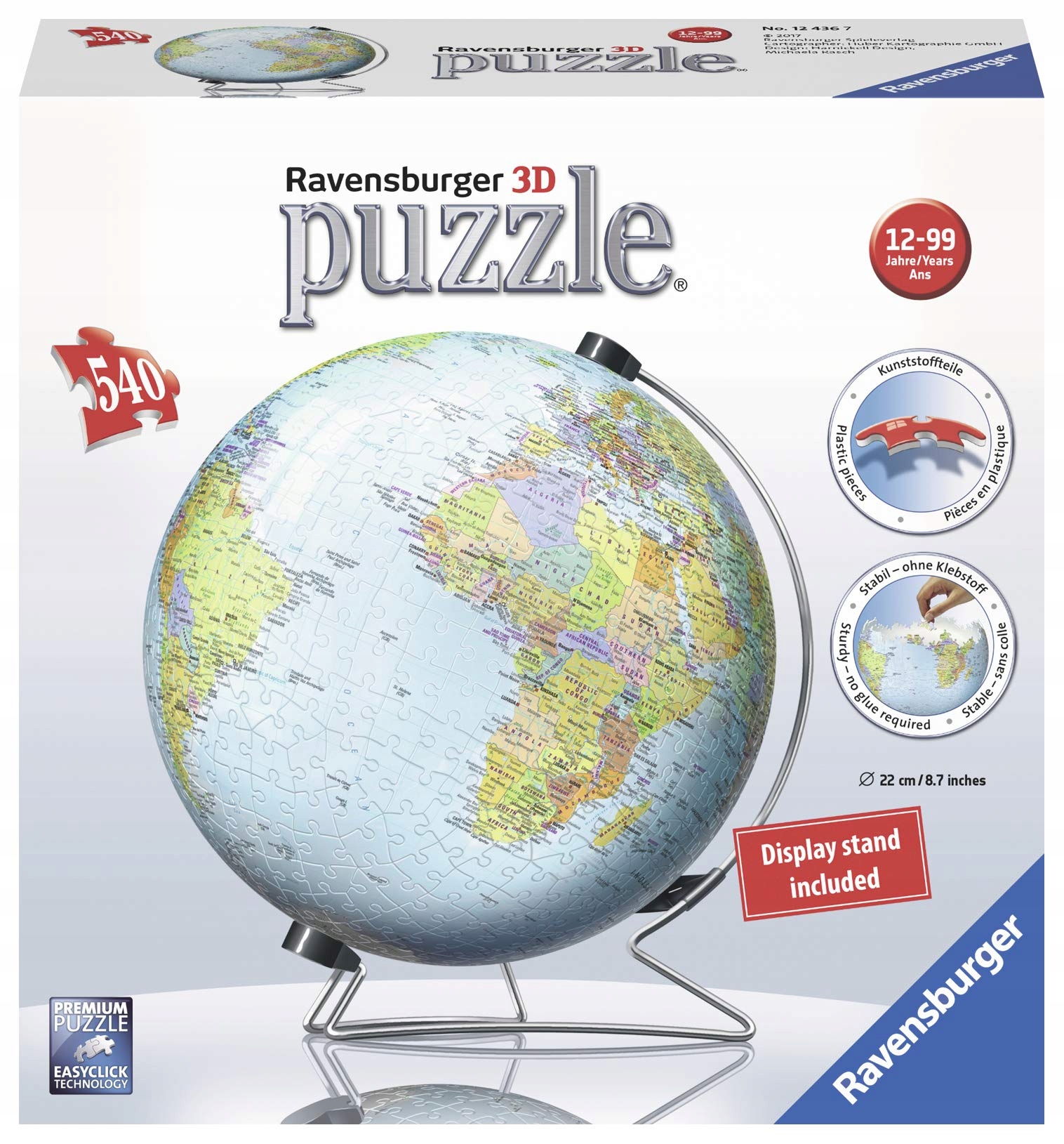 

Puzzle 3D 540 el. Globus Ravensburger 124367