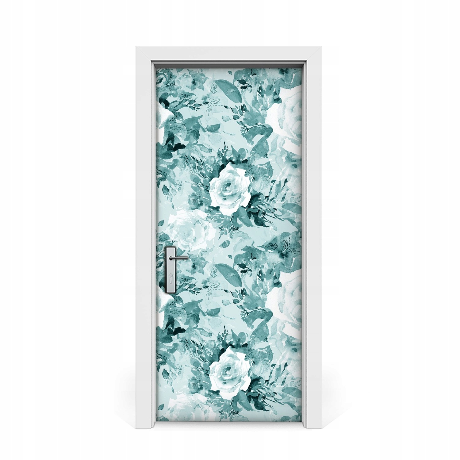 

Naklejka na drzwi Aqua kwiaty niebieskie 85x205