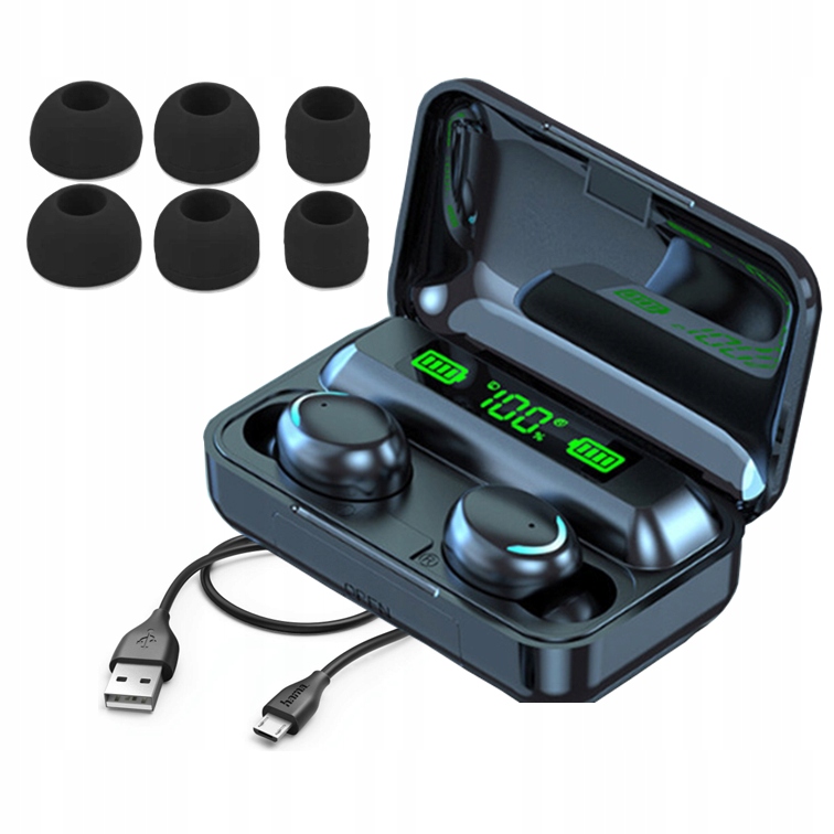 Słuchawki Bezprzewodowe douszne + Powerbank gratis