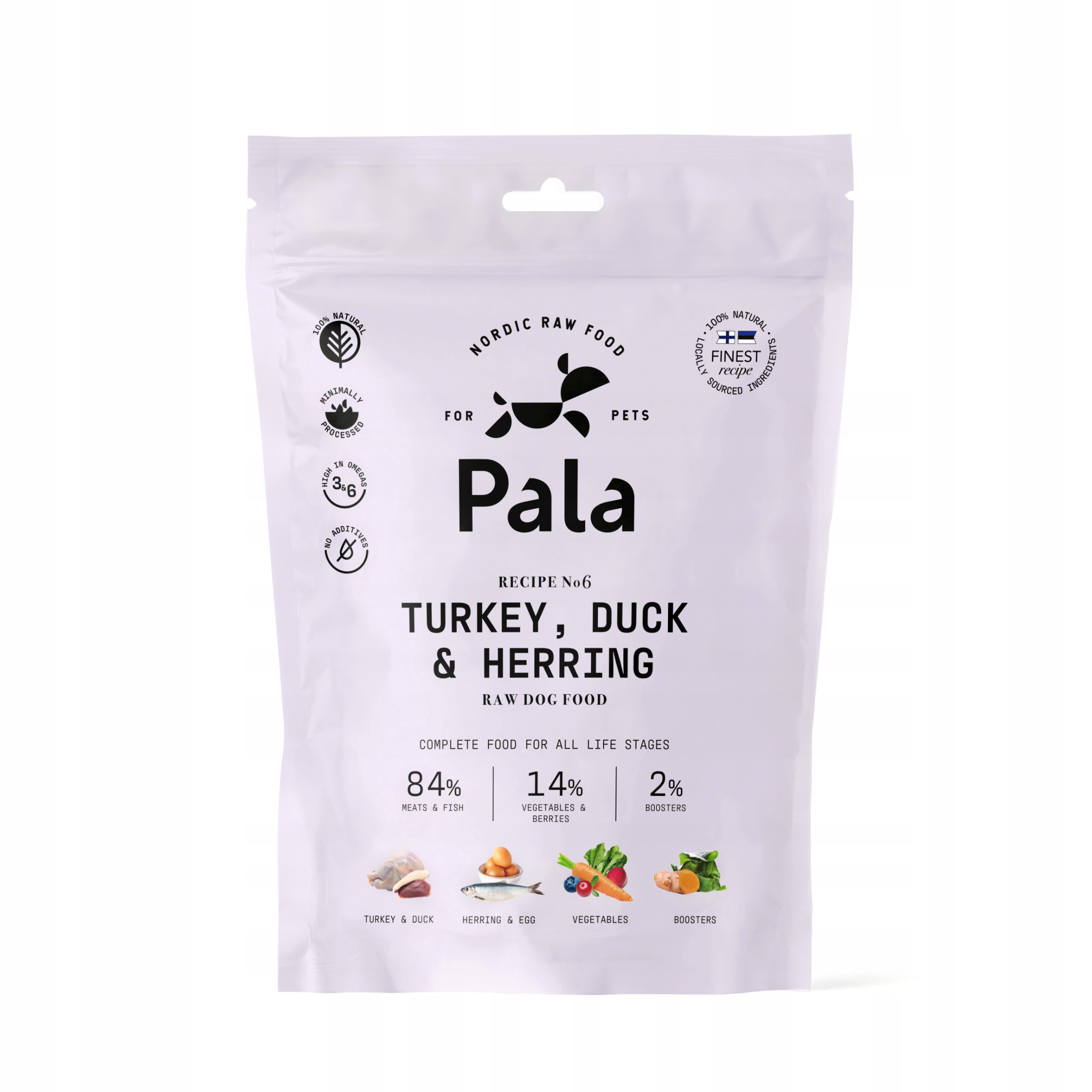 Pala Dog 6 Air-Dried Krůta, kachna, sleď atlantický 400 g pro Psa