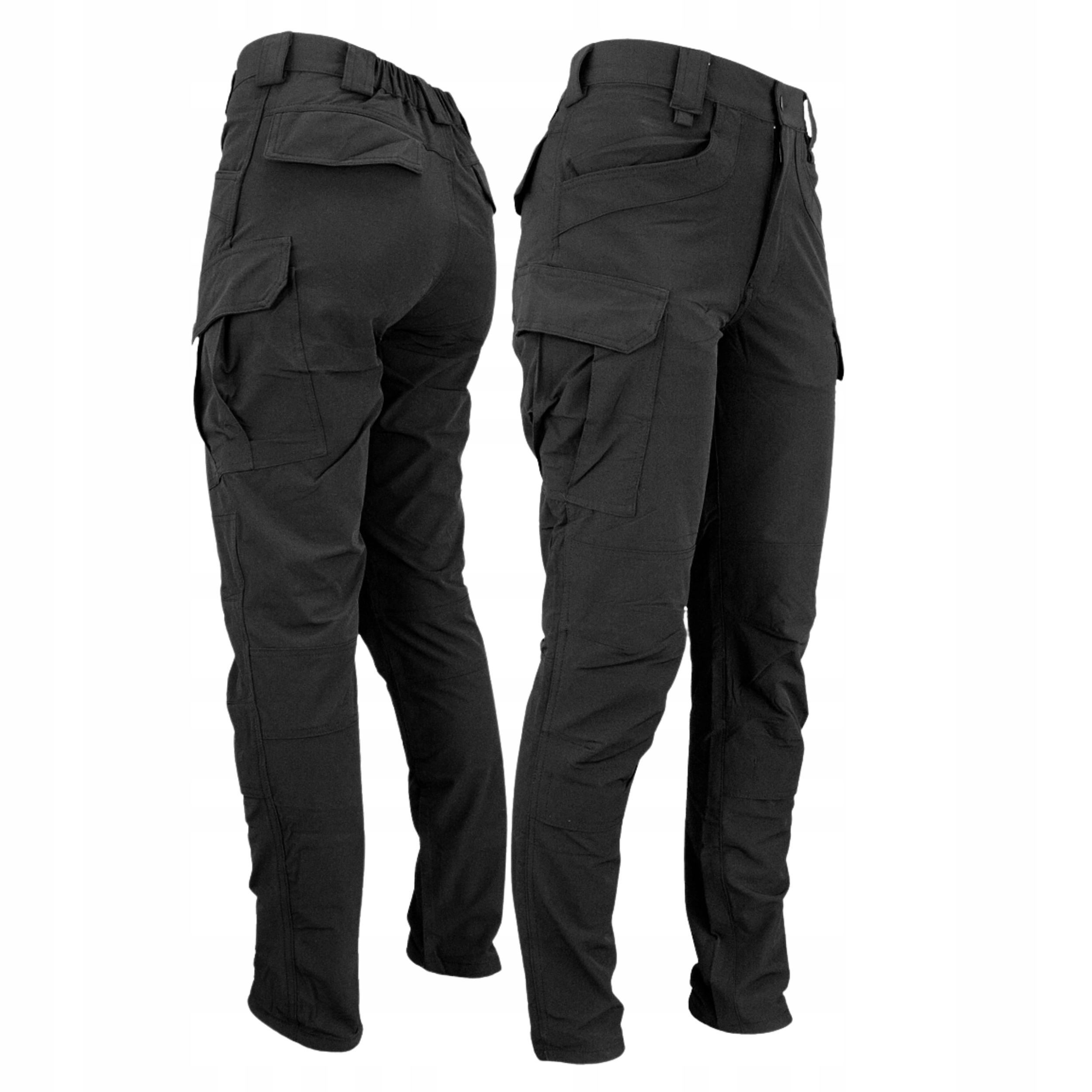 Spodnie Bojówki Męskie robocze czarne Elastyczne Wytrzymałe outdoor r. 50