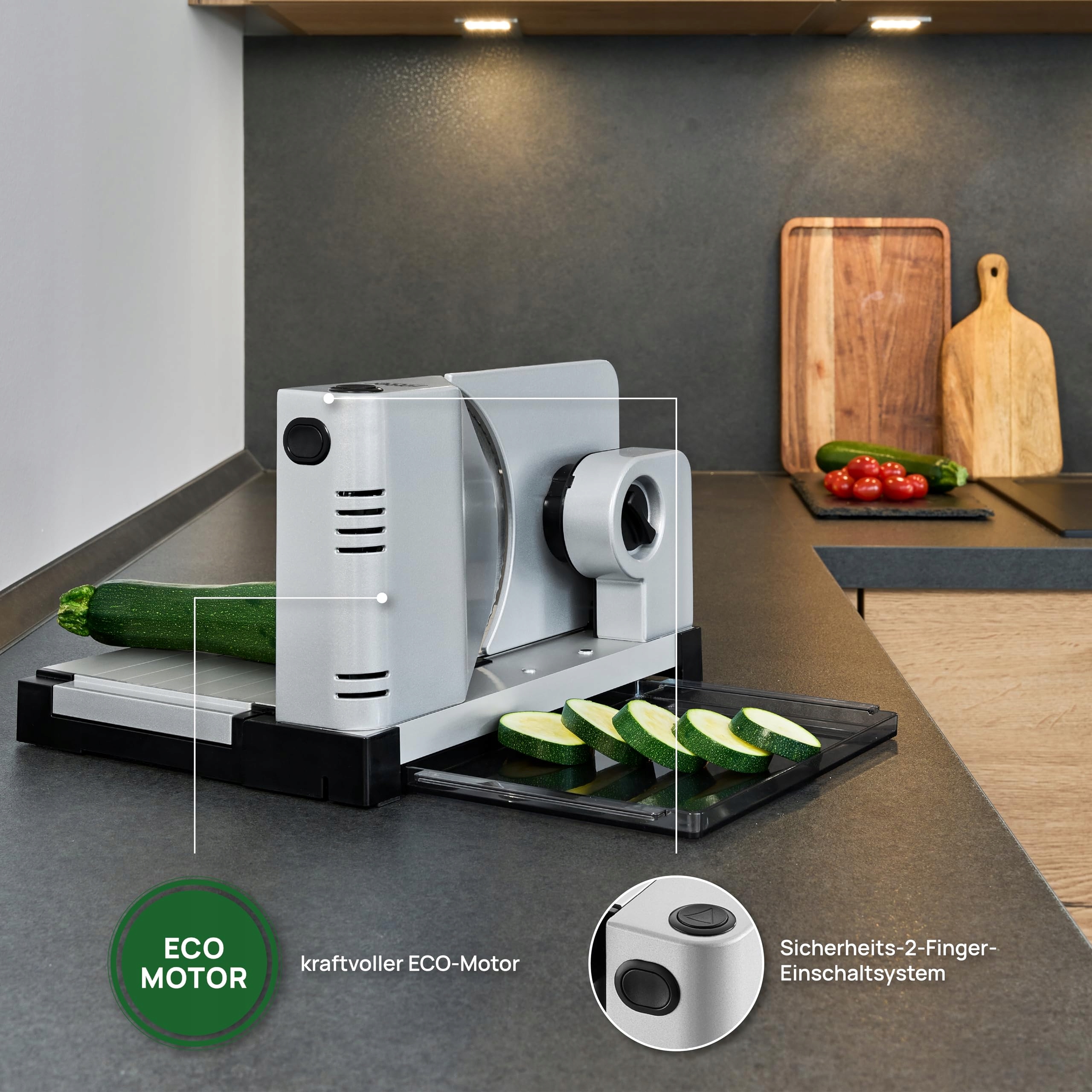 RITTER Krajalnica Elektryczna Icaro 7 Z ECO Silnikiem Niemiecka Srebrna — miniatura 5