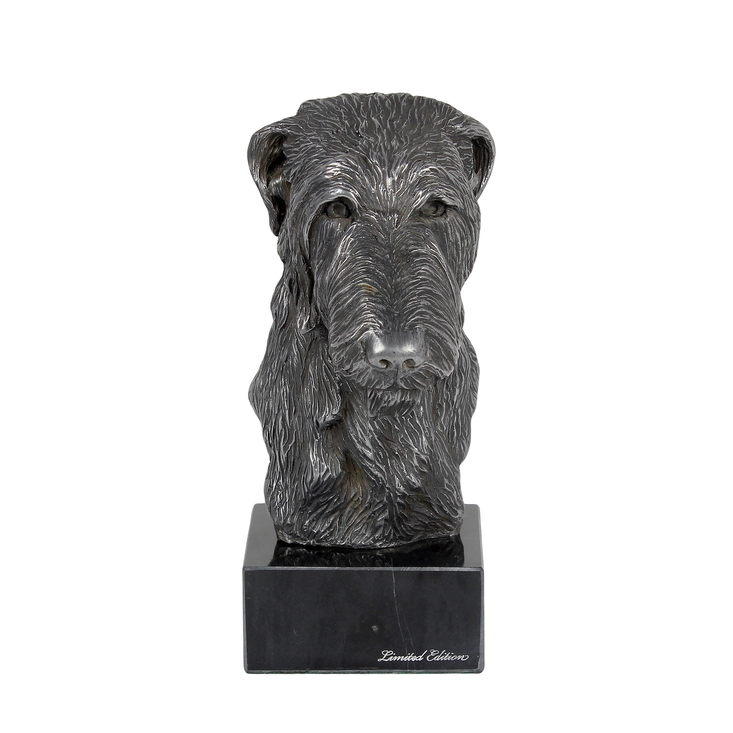 Škótsky strieborný chrt busta psa, soška, socha, trofej, odmena