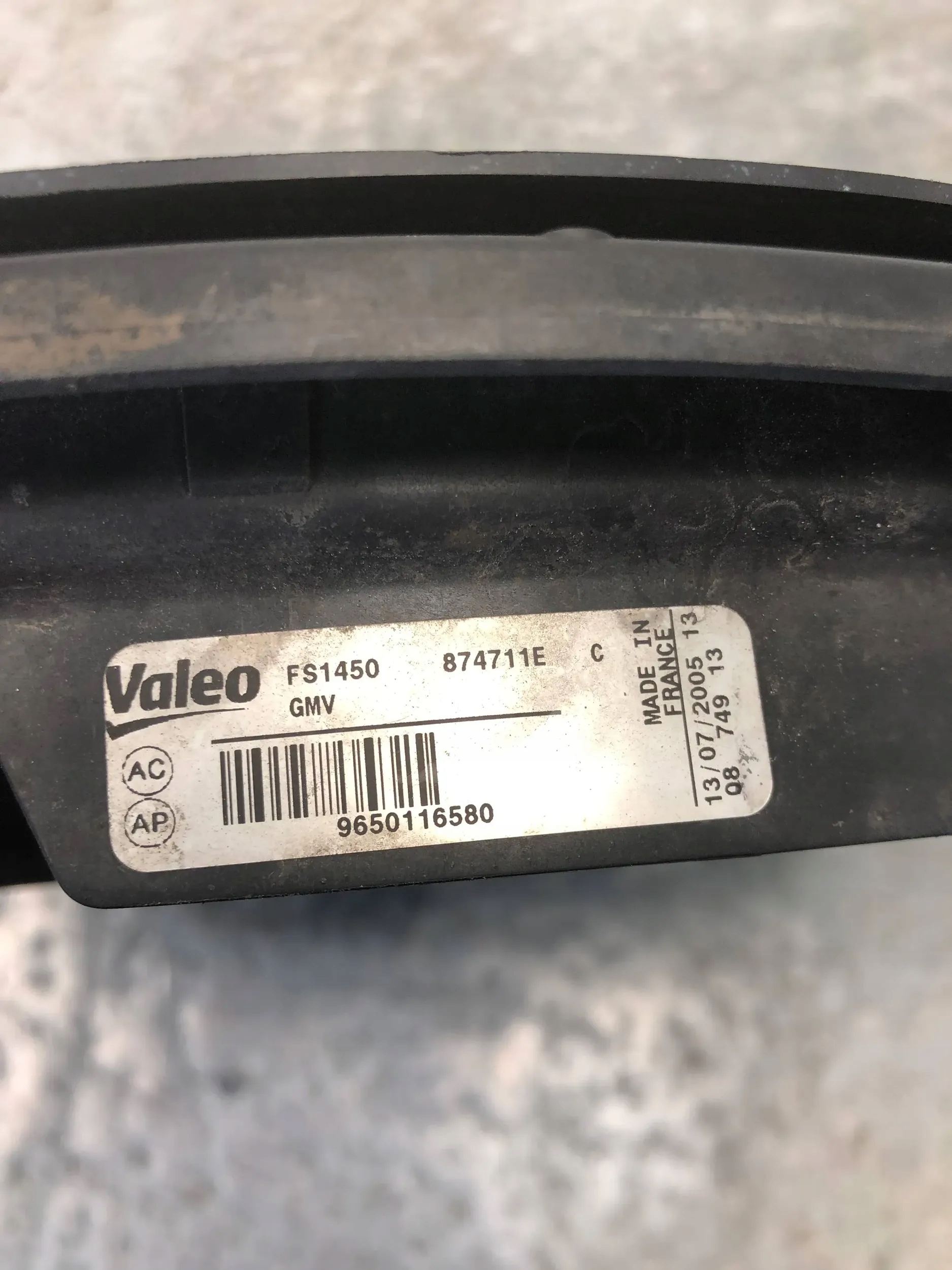 ventilátor chladiče PEUGEOT 307 CC 9650116580