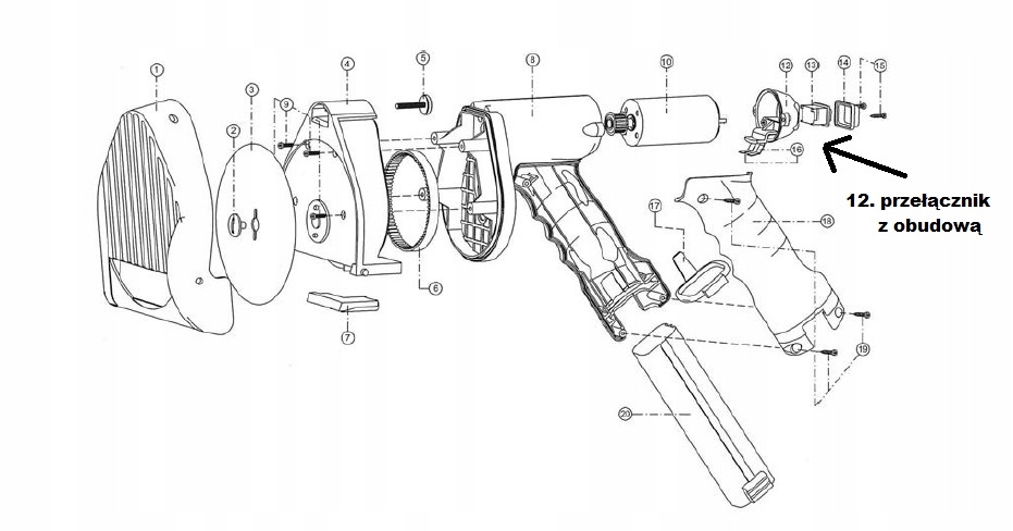 Przełącznik z obudową Tandir 100/120/140 Kod producenta włącznik