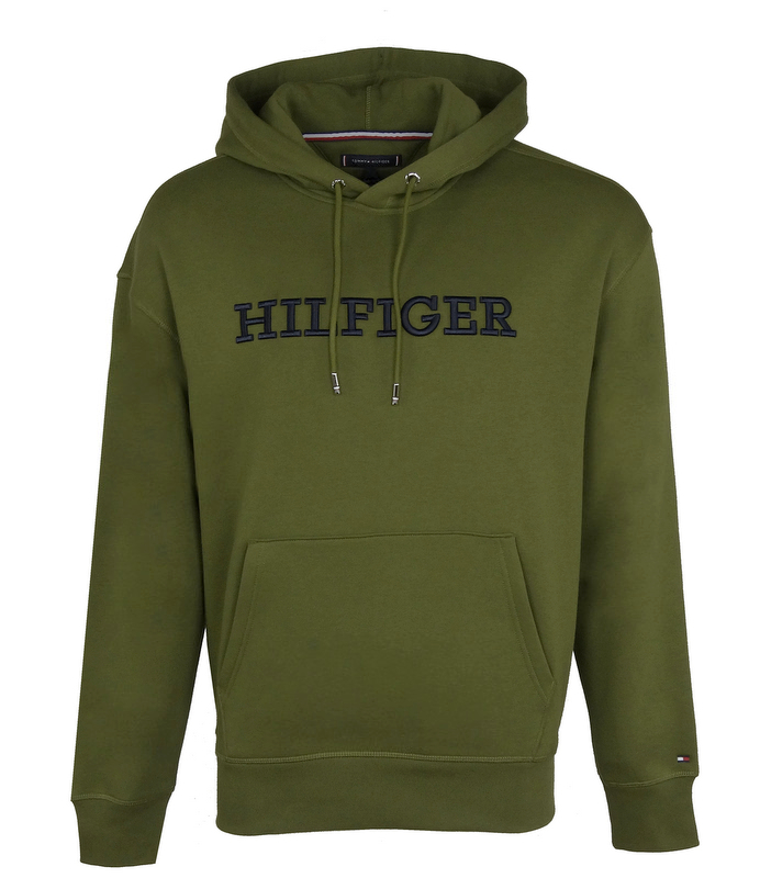 Tommy Hilfiger pánská mikina s kapucí, khaki, oversize střih, velikost M