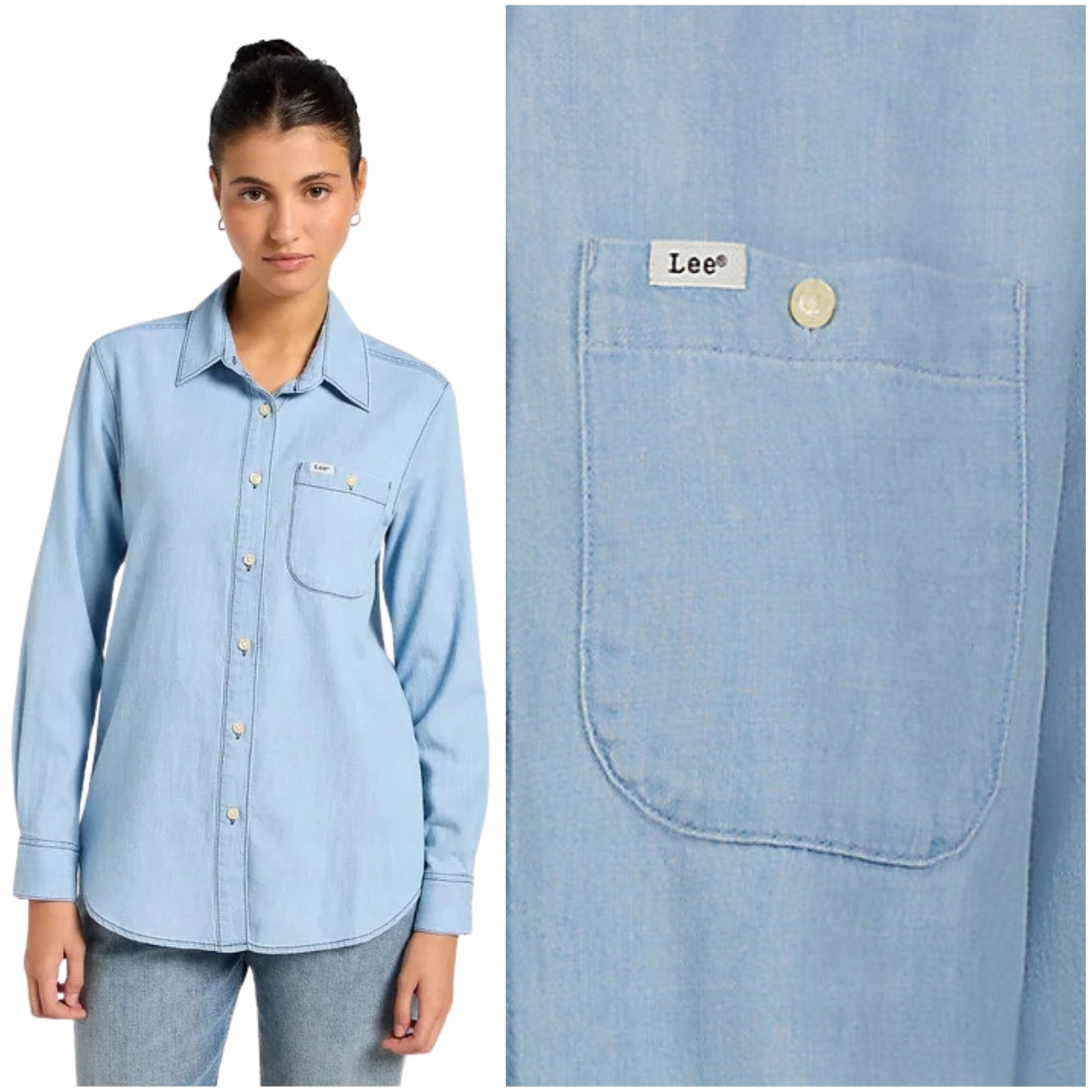 Lee All Purpose Shirt Light Mood luźna damska koszula jeansowa M