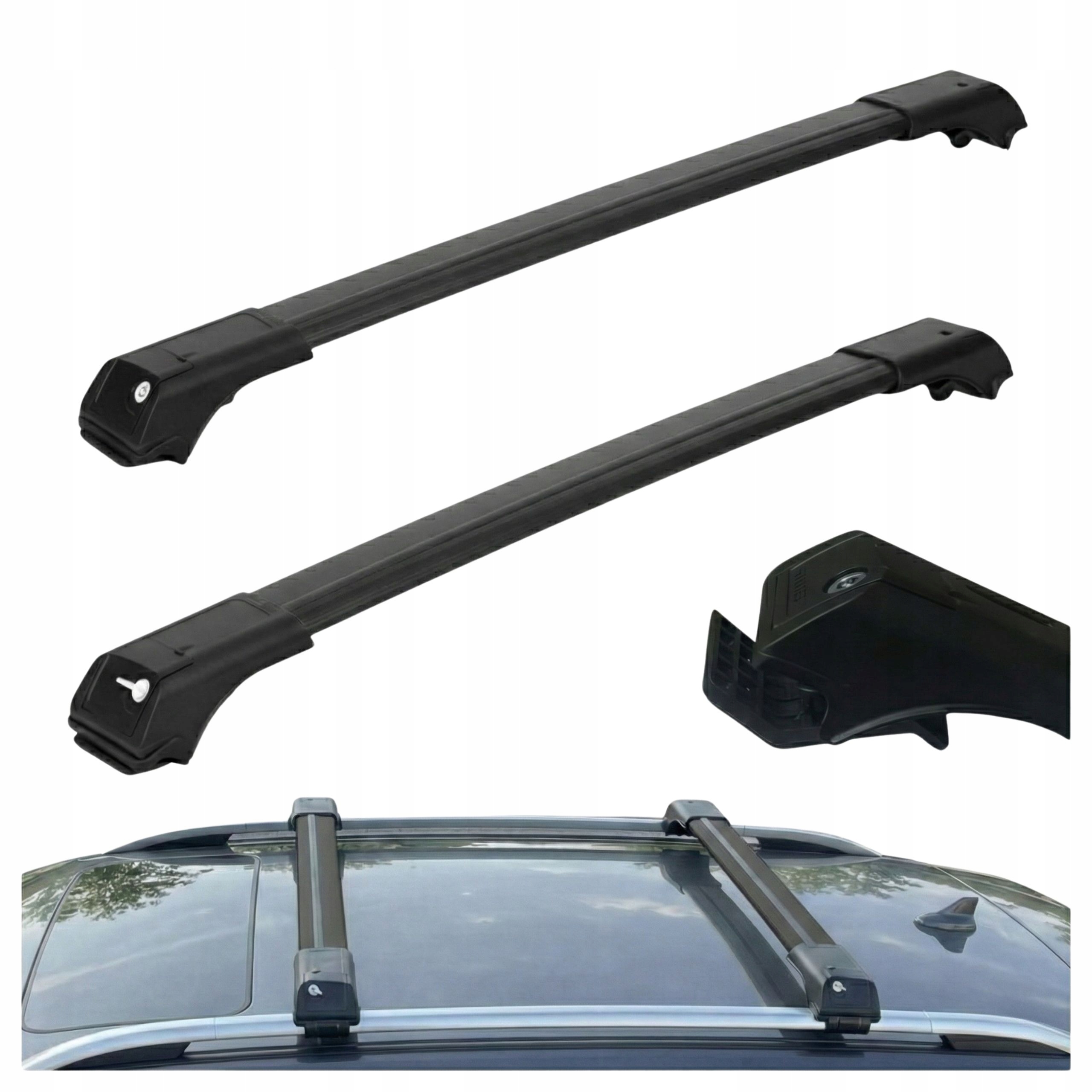 Strešný nosič na klasické relingy pre Volkswagen T5/T6 2003-2024 čierny