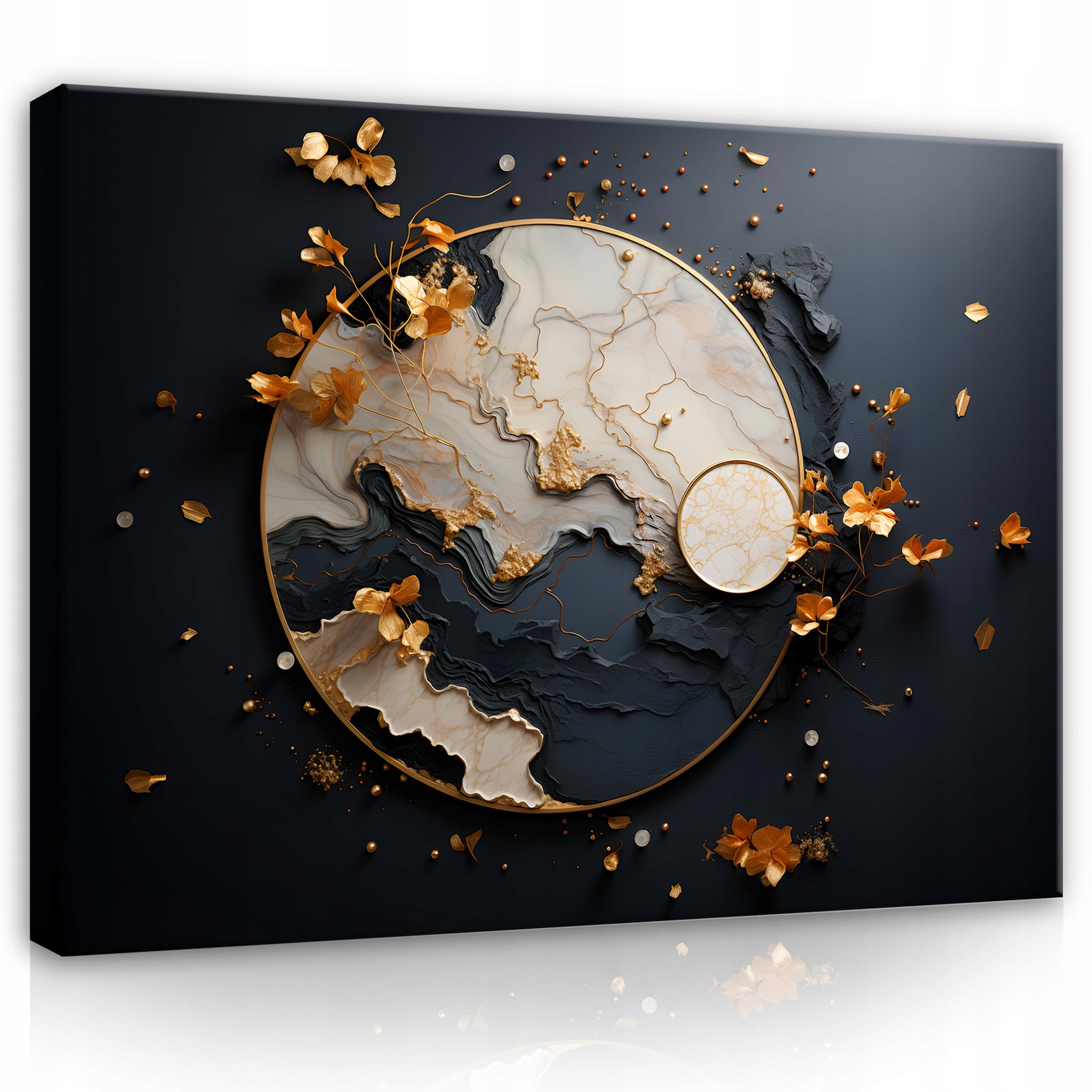 Obraz Abstrakce Mramor Černý Na Plátně Stěna Do Obývacího pokoje Ložnice 100x70