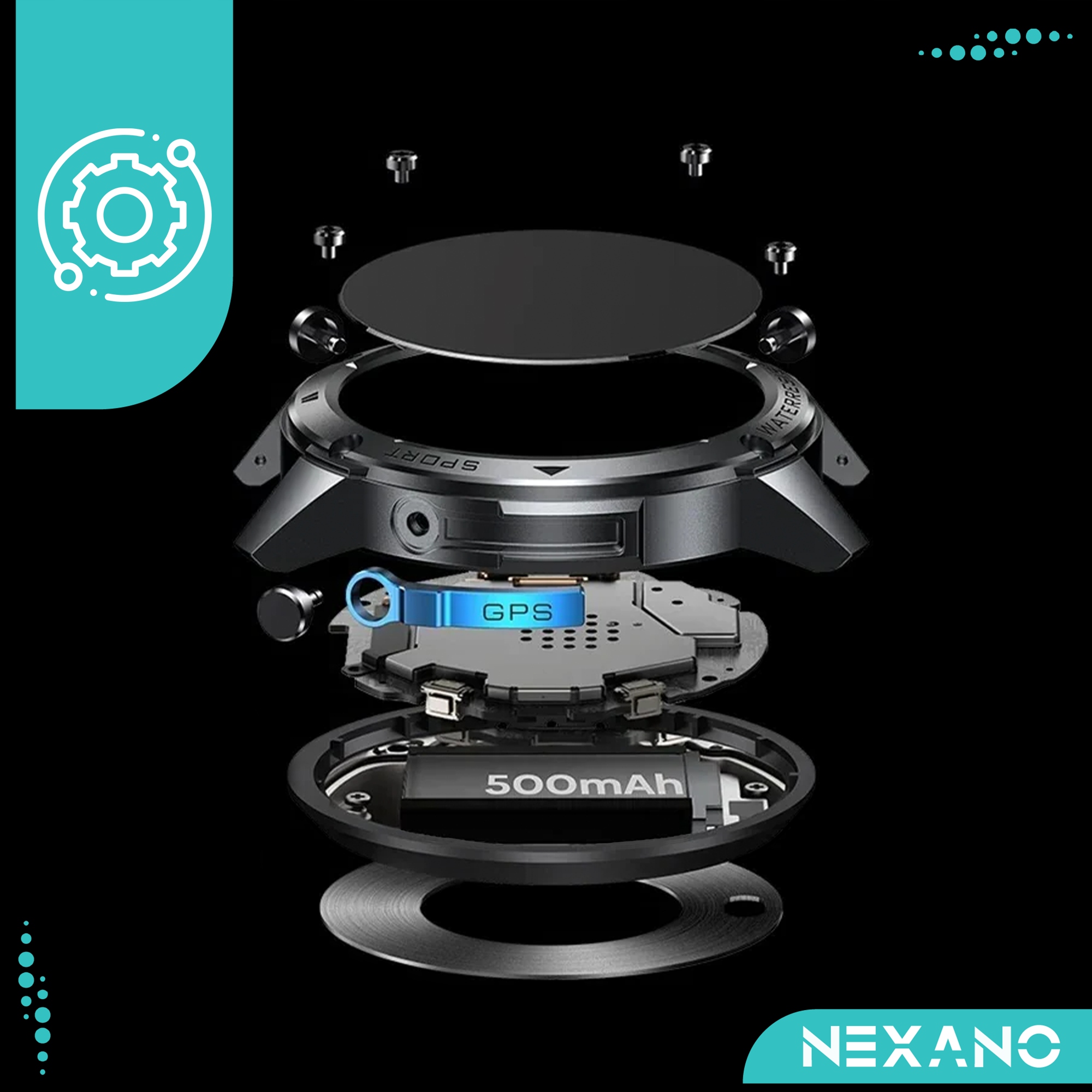 SMARTWATCH MĘSKI GPS ZEGAREK WODOODPORNY IP69K MENU PL ROZMOWY AMOLED SPORT Kolor czarny