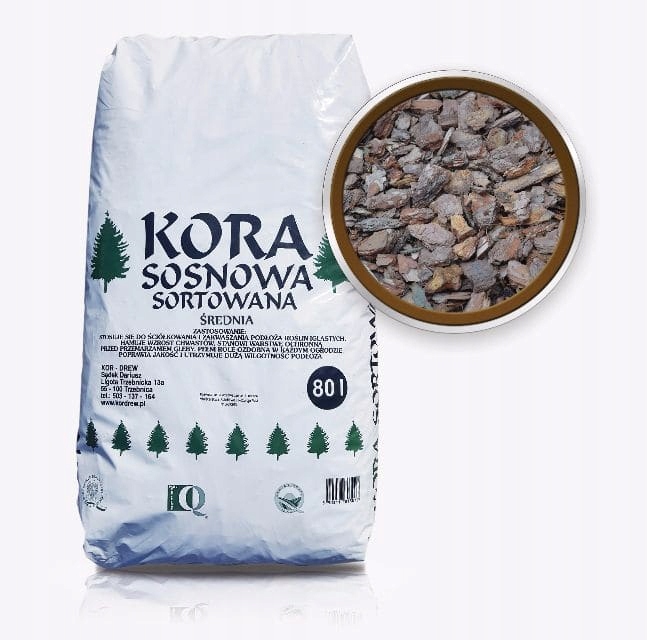 

Kora sosnowa Kora ogrodowa 80L 20-50mm Przesiewana