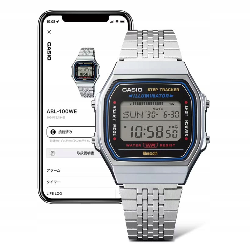 Digitální Hodinky Casio ABL-100WE-1AEF Vintage S Krokoměrem Bluetooth Box