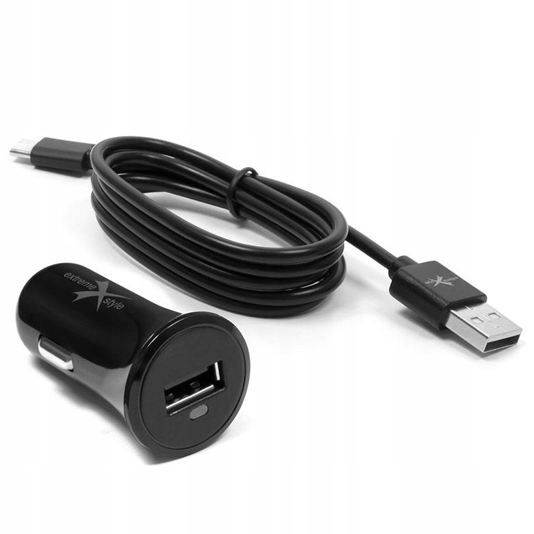 

Ładowarka samochodowa Usb 2.1A + kabel Usb typ-C