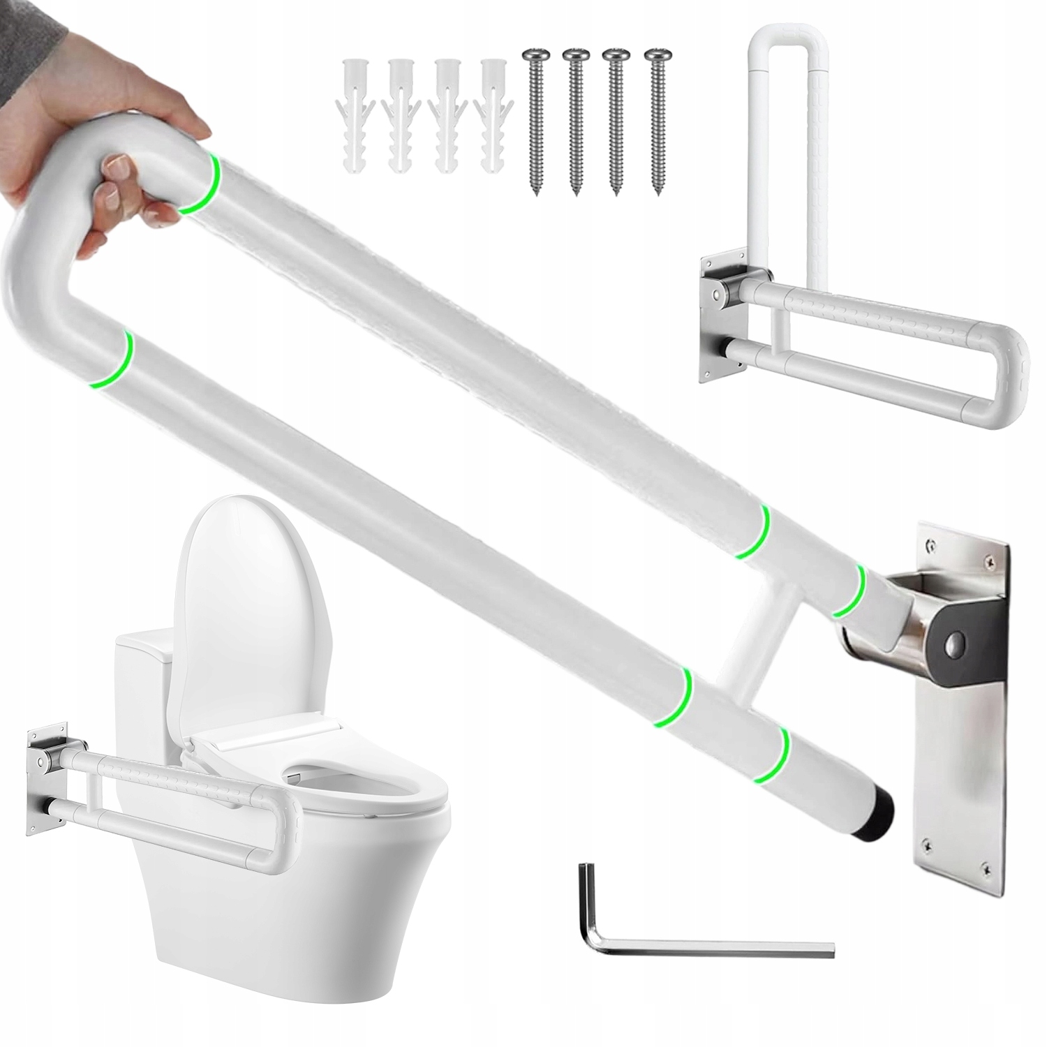 Poręcz Dla Seniora Uchwyt Łazienkowy Uchylny Pomocniczy 90° Regulowana Stal