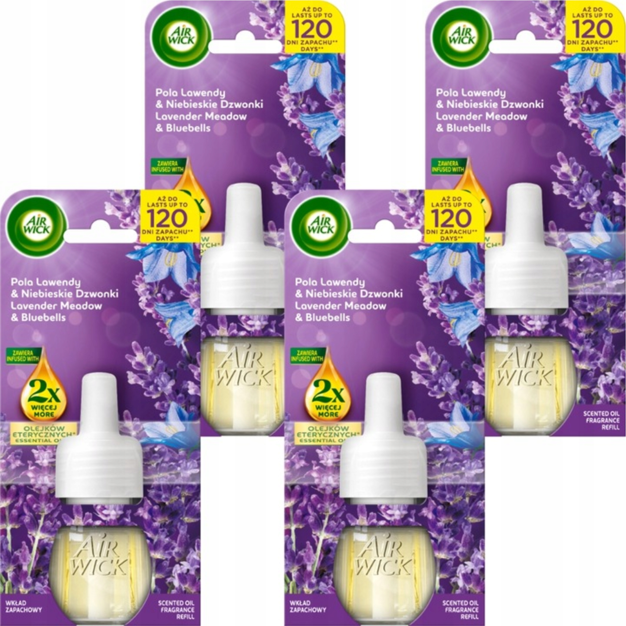 Levně Air Wick Náhradní náplň Vůně Pole Levandule & Modré zvonky 19 ml x4