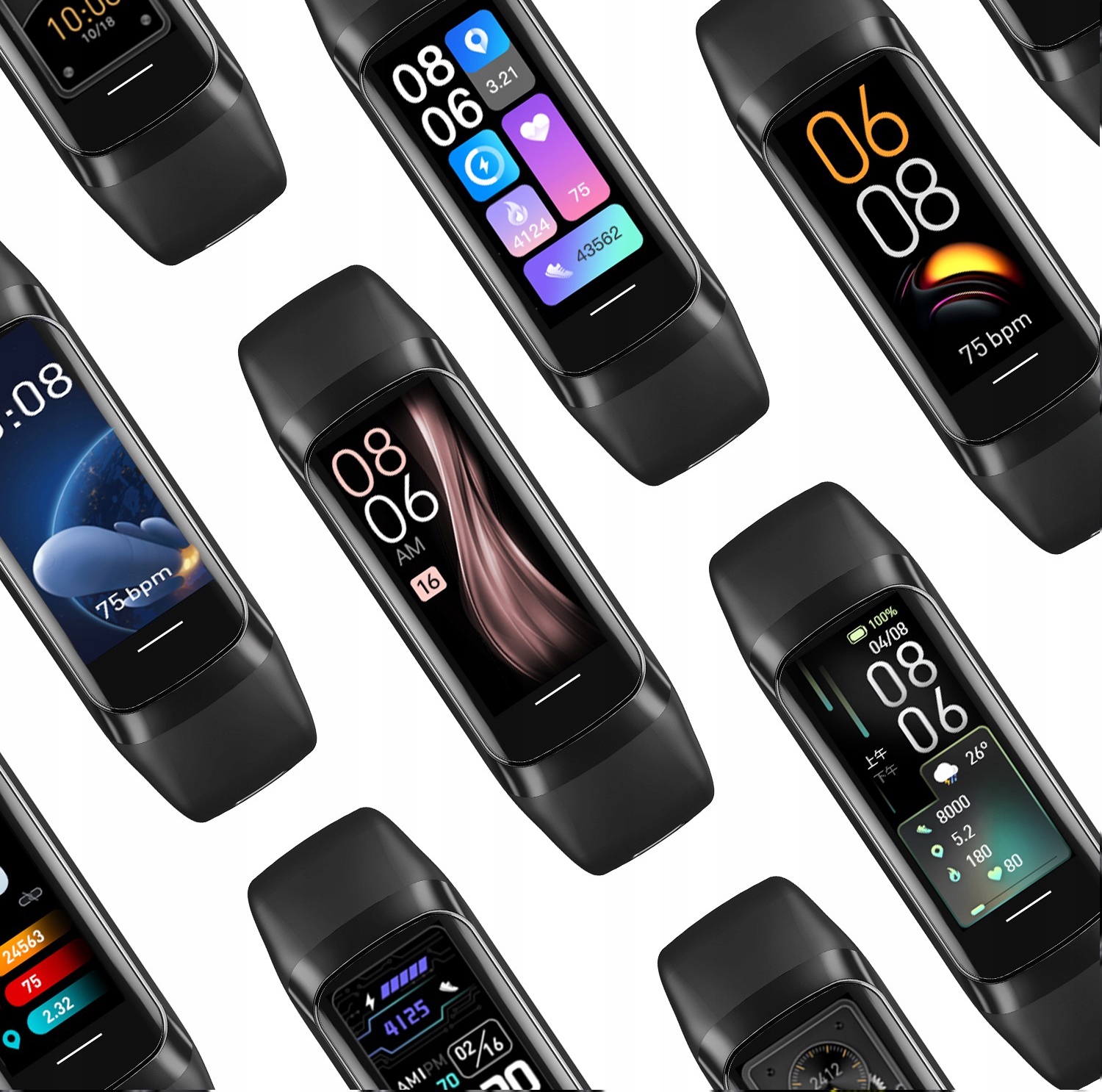 SMARTWATCH SMARTBAND AMOLED ROZMOWY SPORT CIŚNIENIE SZKŁO ZESTAW MENU PL Model inny