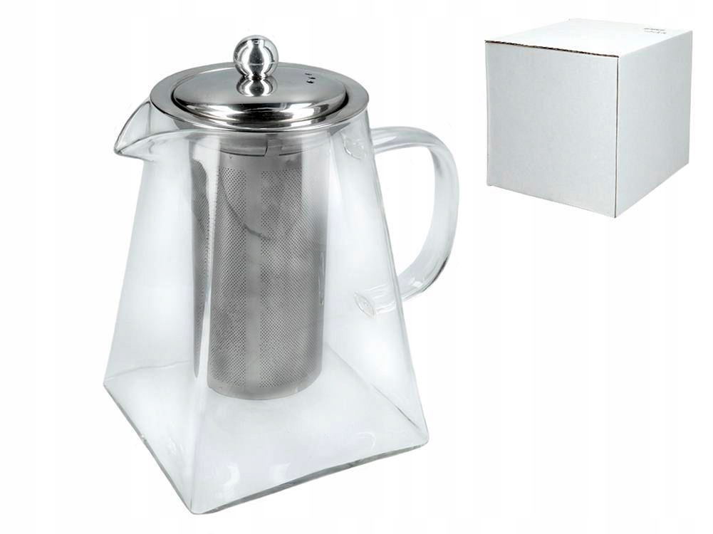 Czajnik szklany z zaparzaczem Srebrny