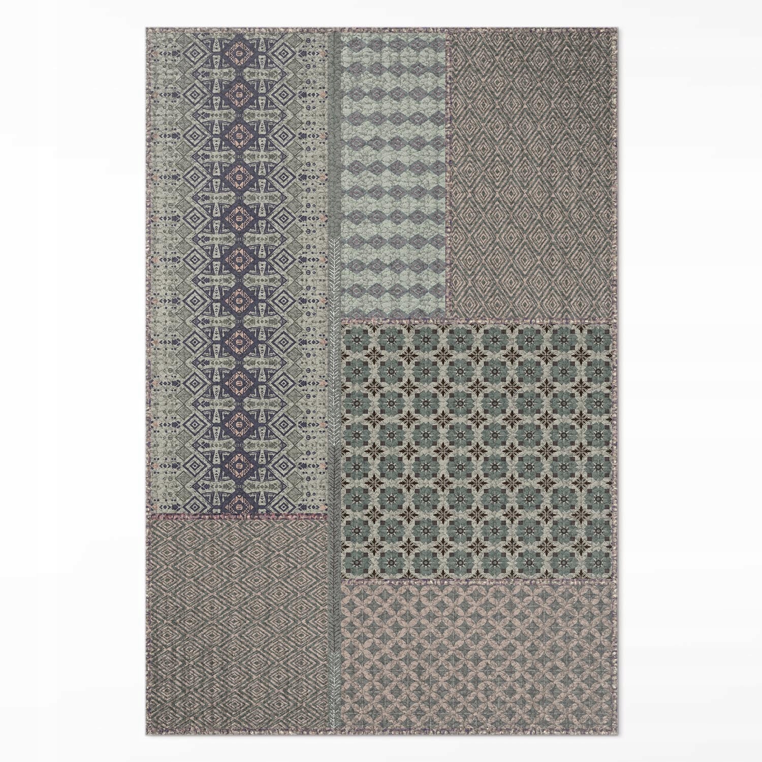 Vinylový koberec do kancelárie Aztécky štýl imitácia zdobenej tkaniny 80x120 cm