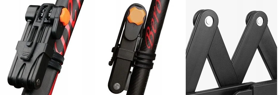 ZAPIĘCIE ROWEROWE DO ROWERU SKŁADANE BLOKADA SZYFR UTWARDZANA STAL Stan opakowania oryginalne