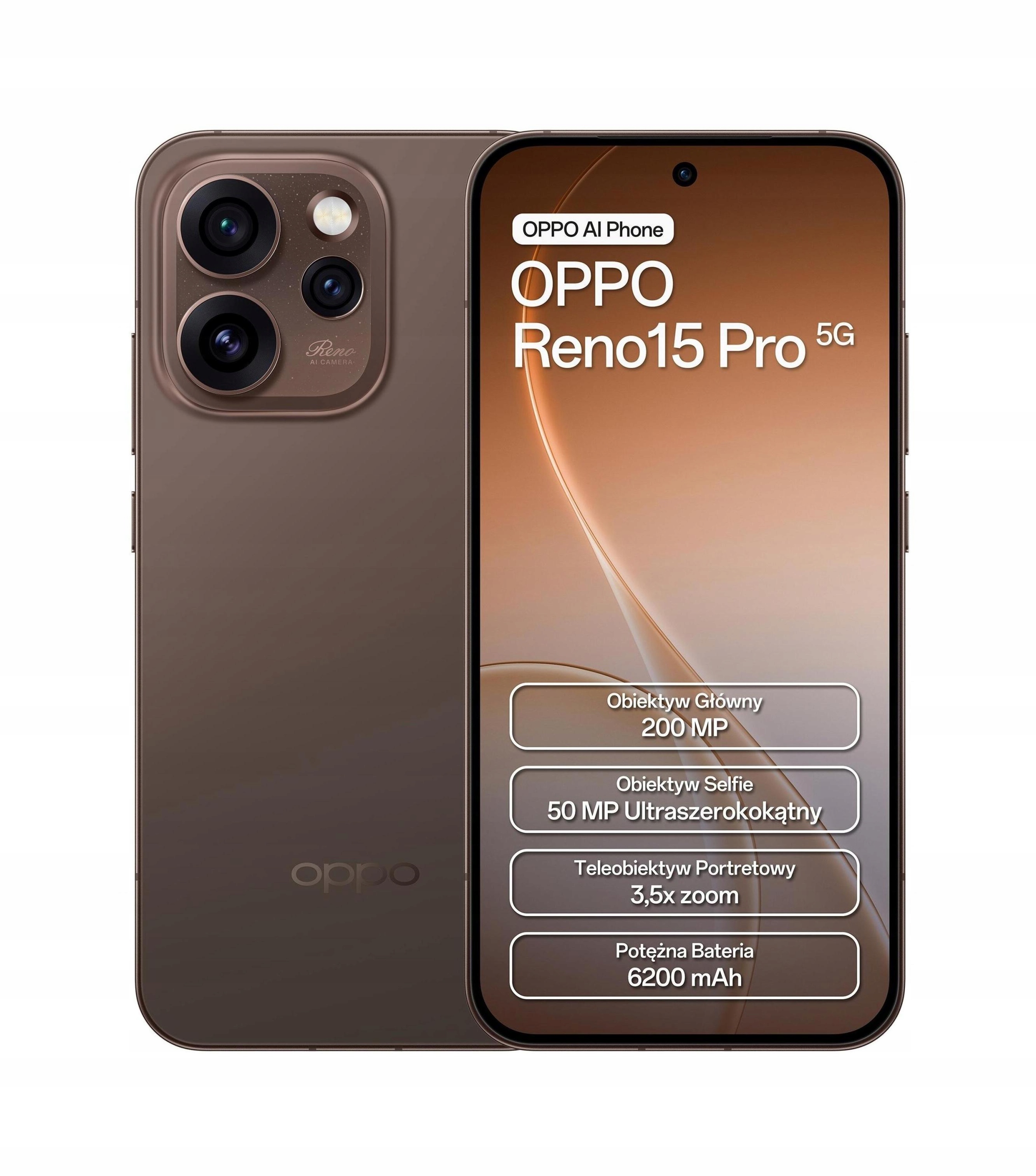 Smartphone Oppo Reno15 Pro 5G 12 Gb 512 Gb Nfc Dual Sim Hnědá