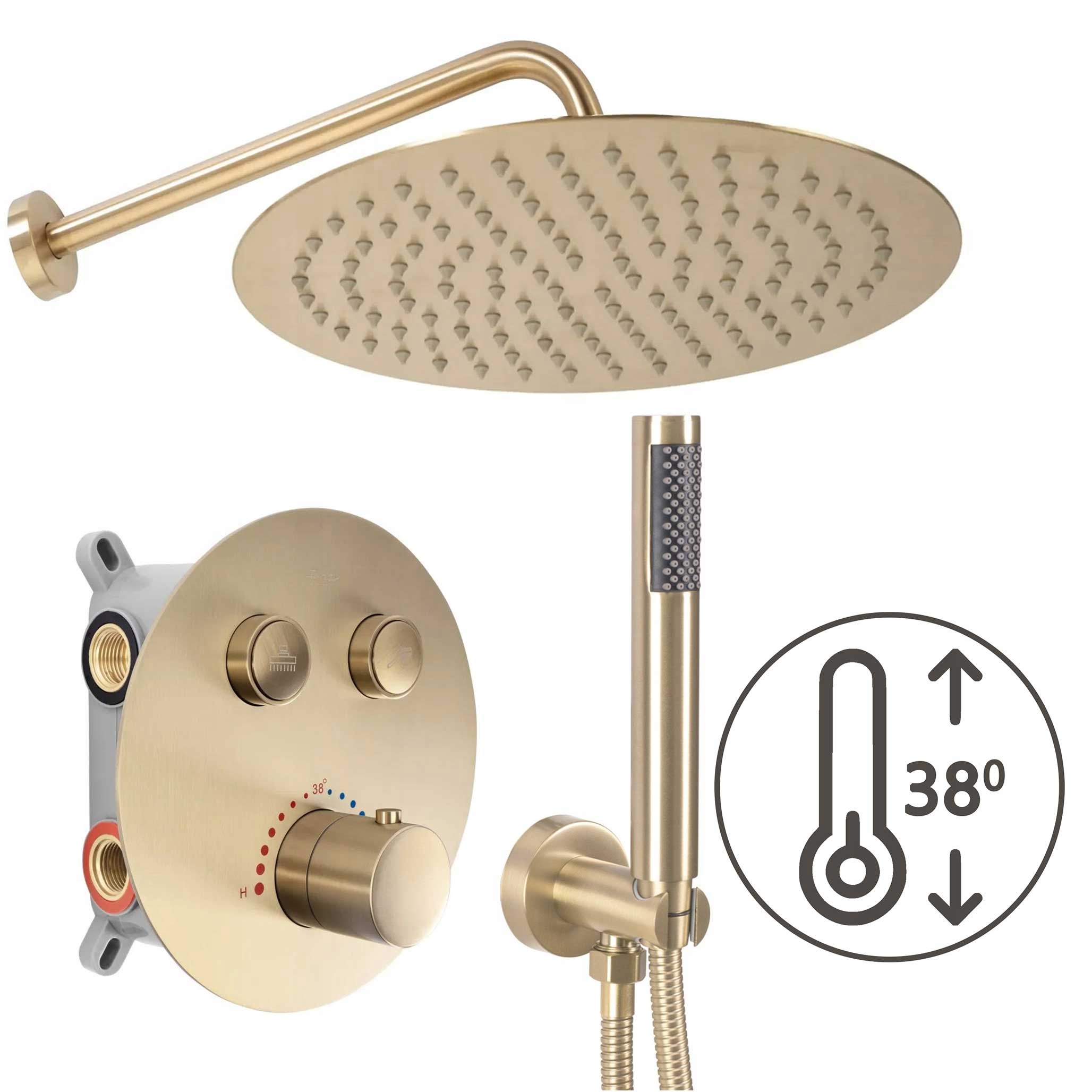 Súprava na striekanie Lungo Zlatá kartáčovaná s termostatom Box