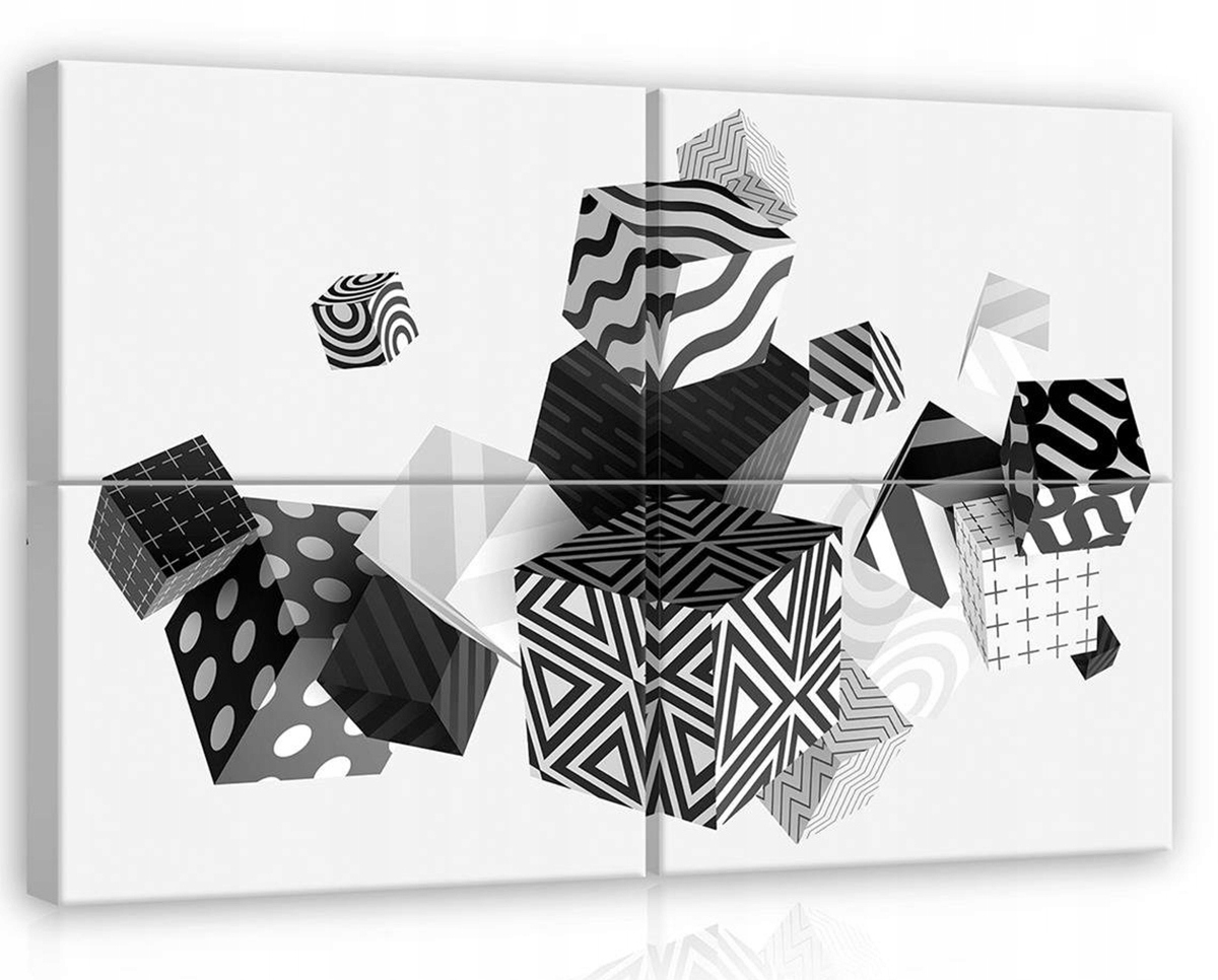 Obraz Na Plátne Canvas 120x80 Abstrakcia 3D Kocky B&w
