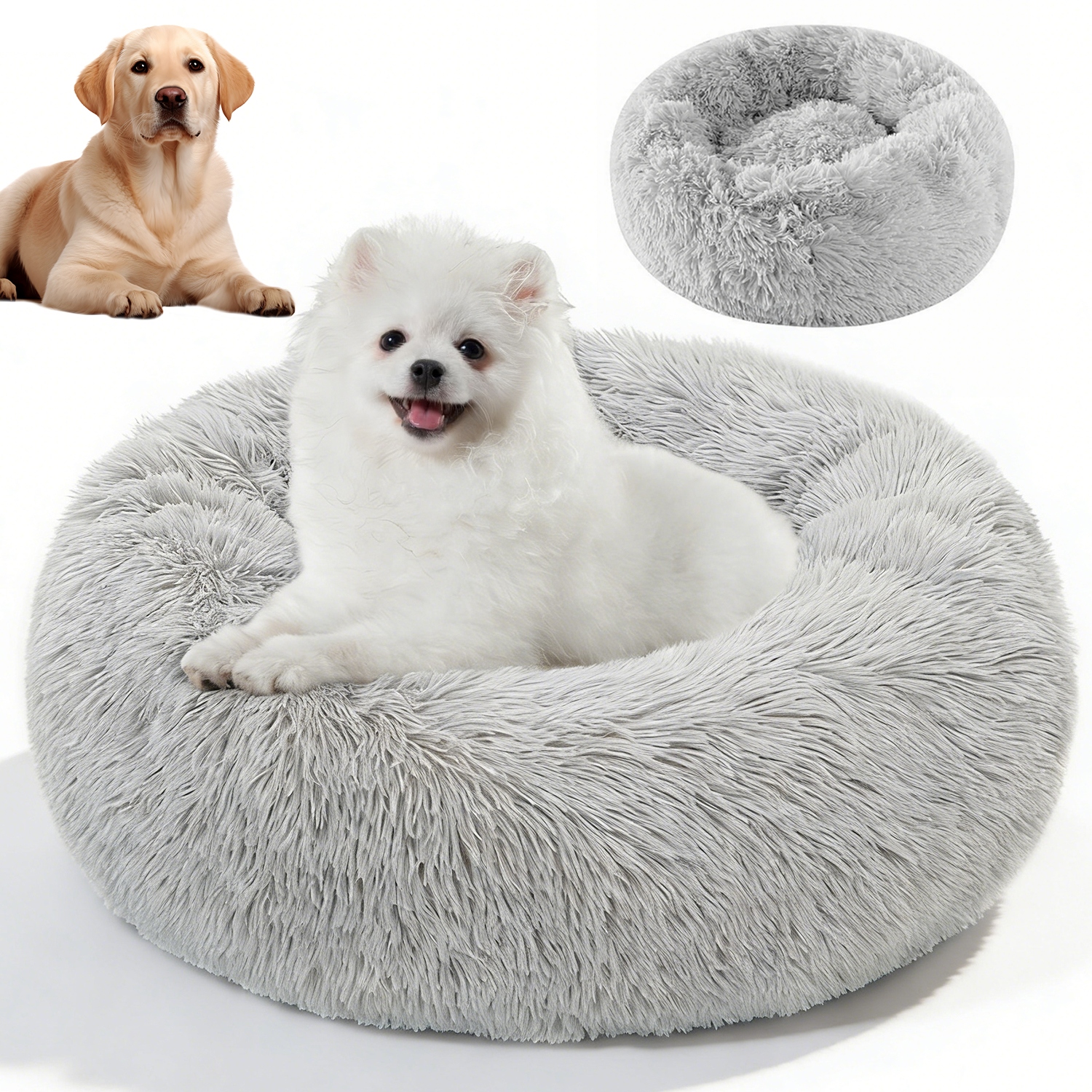 Levně Pelíšek Pro Zvířata Kulaté, Nadýchané, S Dlouhými Štětinami, Měkké A Teplé