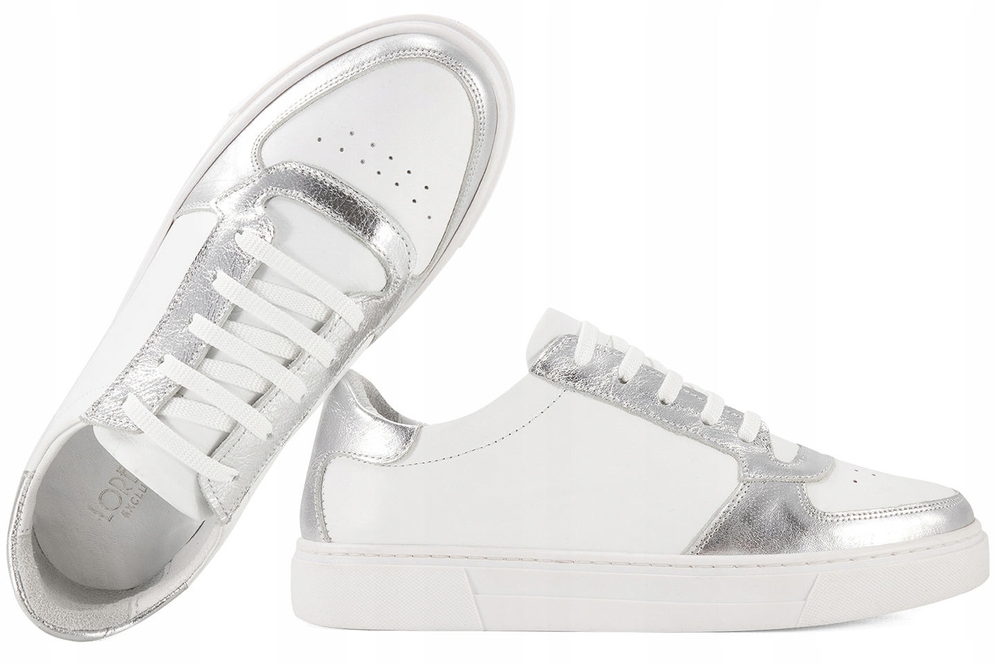 Loretta Vitale T7217 Dámské Sportovní Kožené Polobotky, bílé