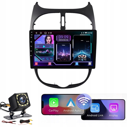 Rádio Navigace Peugeot 206/CC/SW 1998-2009 Android Auto Carplay 4GB 64GB