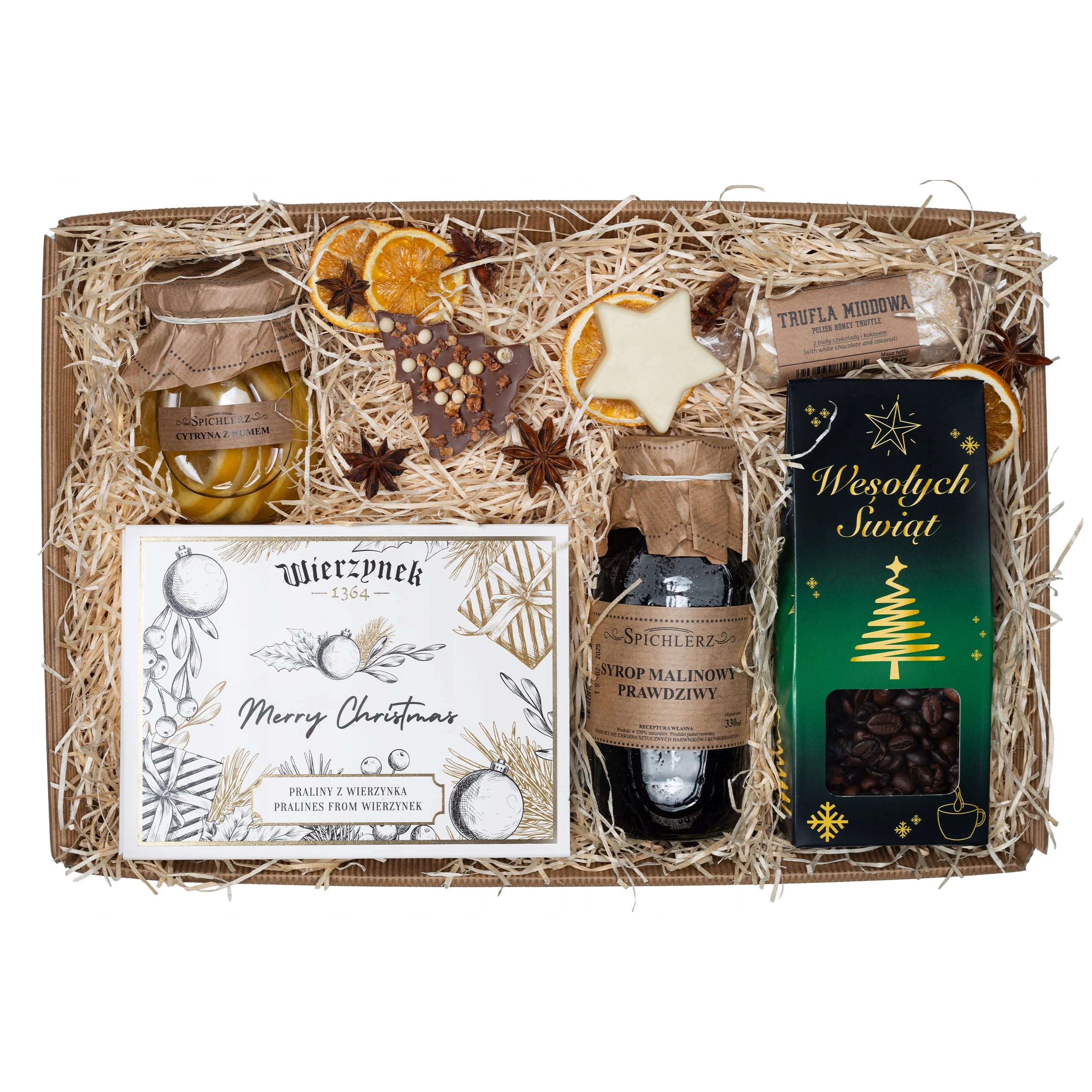 Mikołajki Wigilia herbata miód czekolada słodkie zestaw box