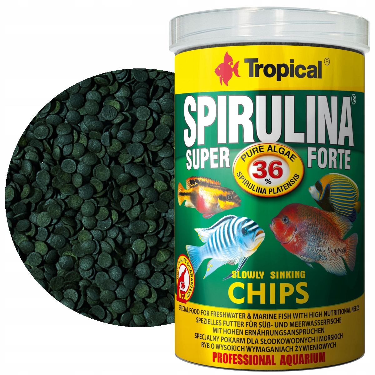Levně Tropical Spirulina Chips 1000 ml 520 g Krmivo pro ryby