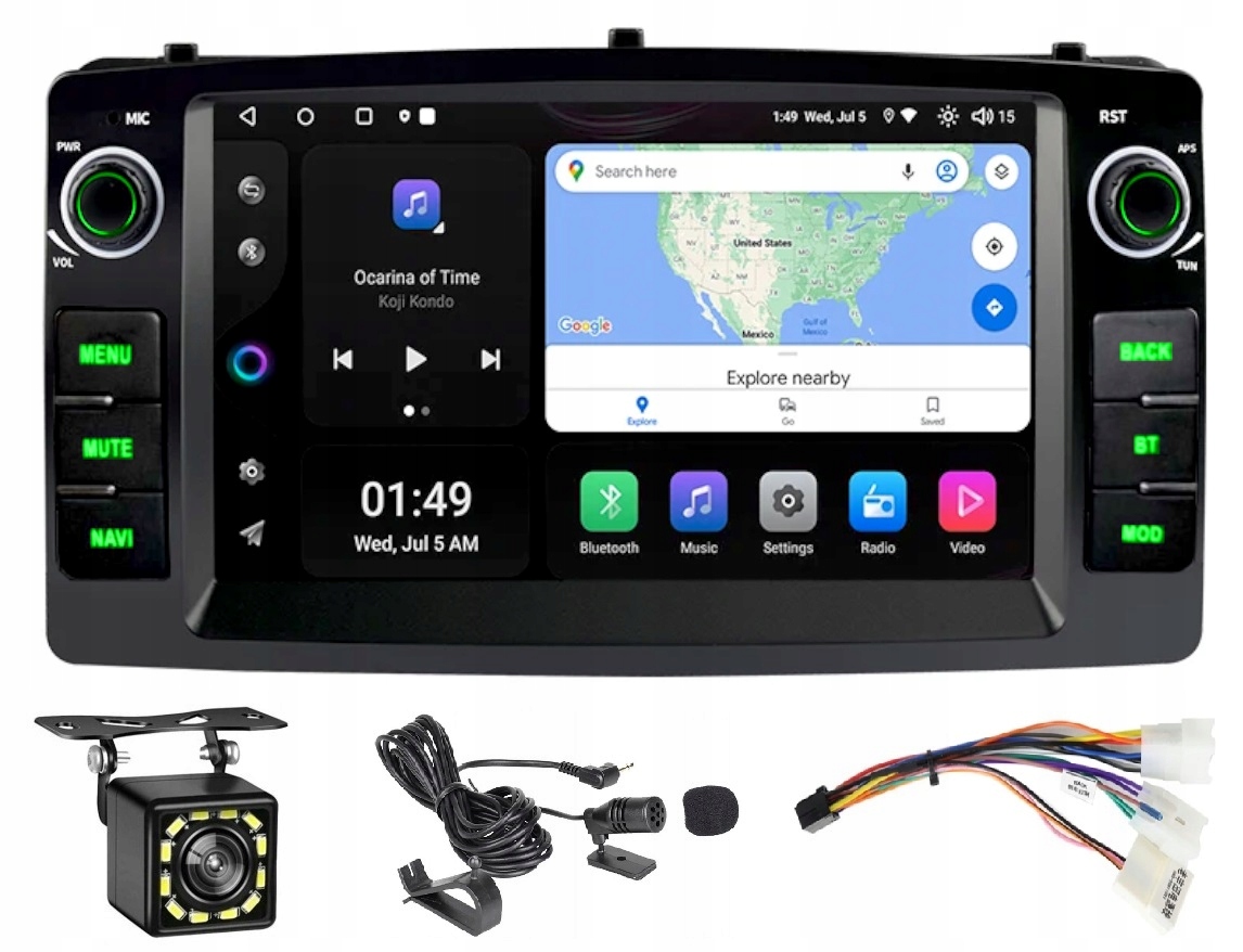 Gps A Android Rádio Toyota Corolla E12 2001-2009 Carplay Usb Wifi 2/64 Gb
