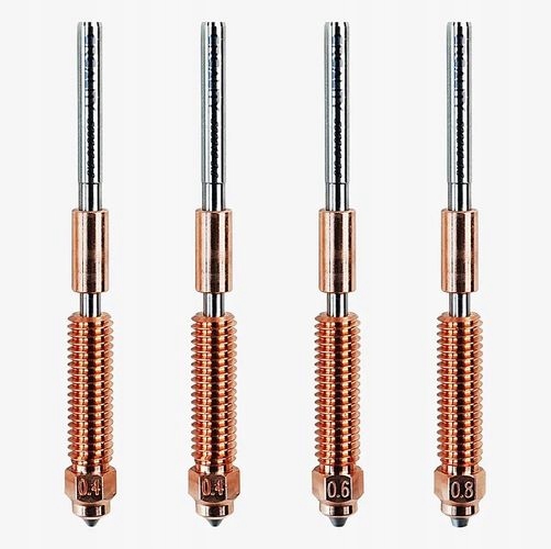 Sada trysek "Unicorn" 2x0,4mm 1x0,6mm 1x0,8mm s heatbreakem, Creality