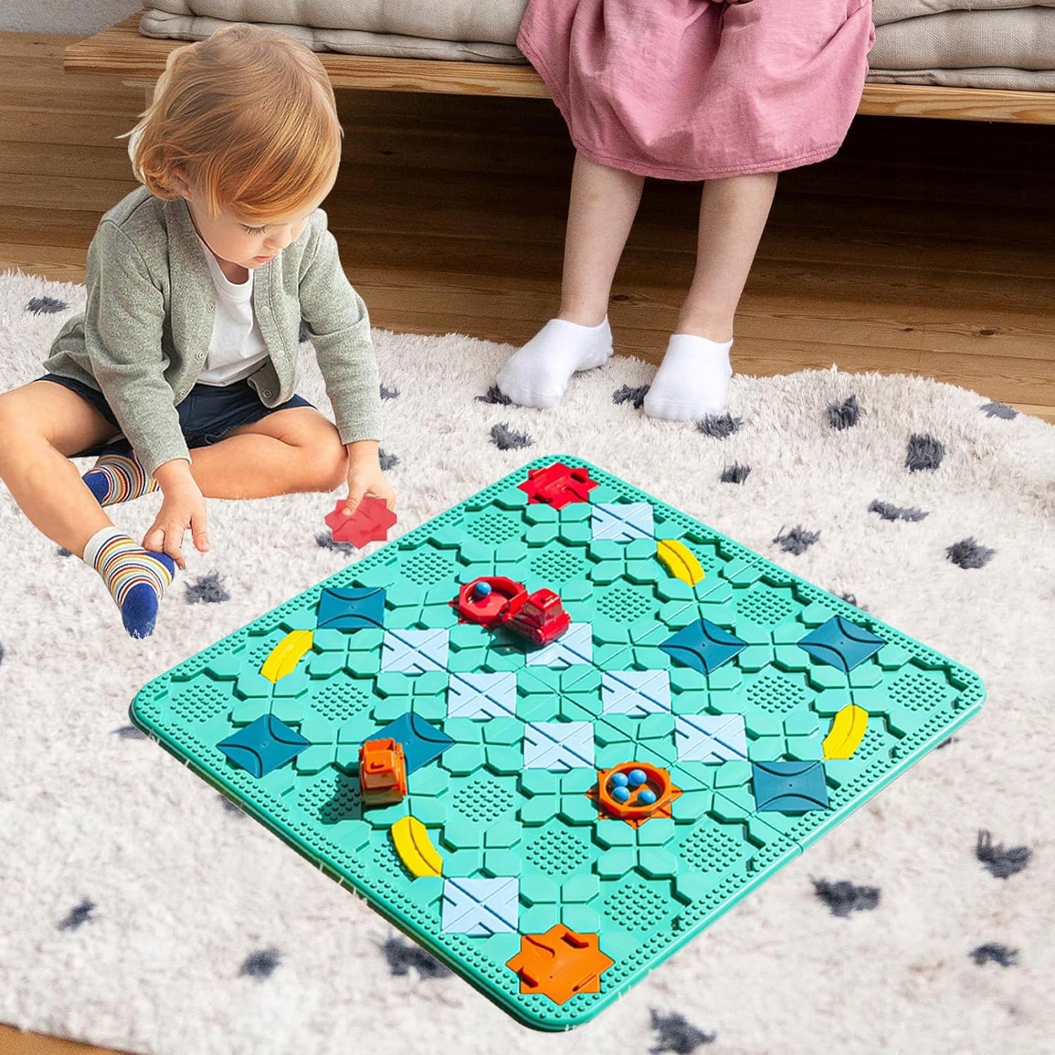 LOGICZNA GRA DROGOWA DLA DZIECI, BUDOWANIE TORÓW LABIRYNT SAMOCHODOWY Marka bez marki