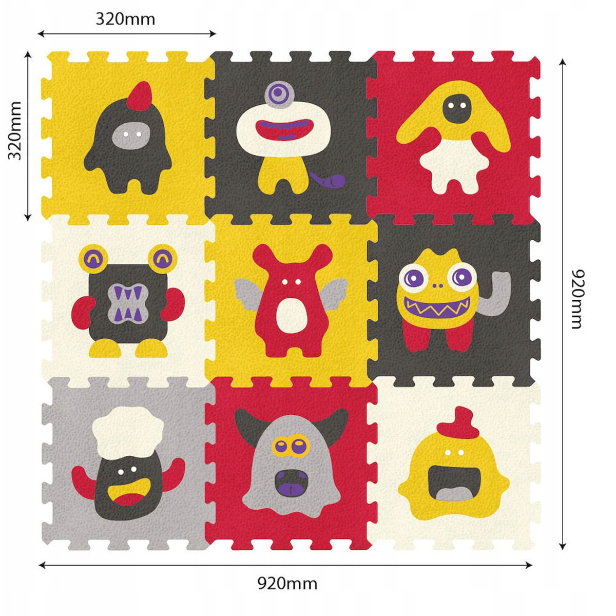 SMILY PLAY Mata podłogowa puzzle piankowe duże Liczba elementów 9