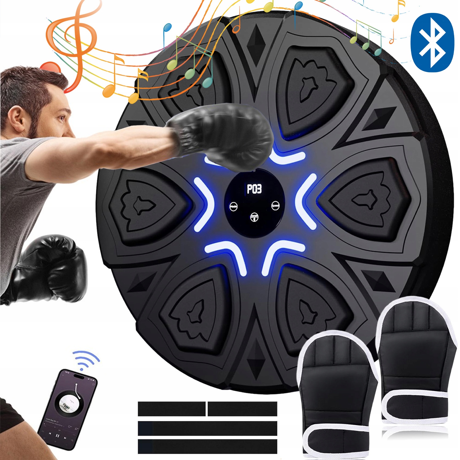 Tarcza Bokserska Treningowa Maszyna Do Boksu Na Ścianę Bluetooth Dla Dzieci