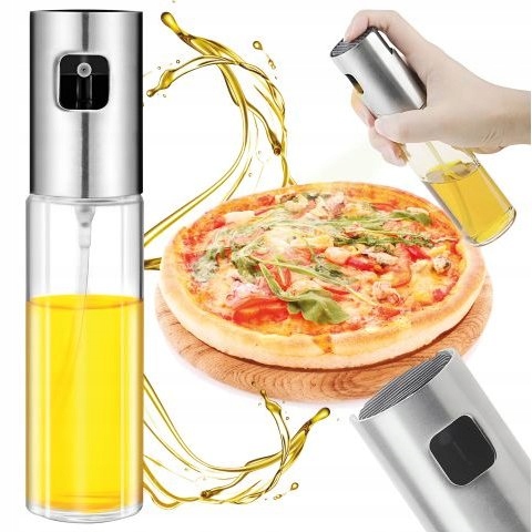 Spryskiwacz dozownik do oleju oliwy w sprayu mgiełka spray 100ml Srebrny