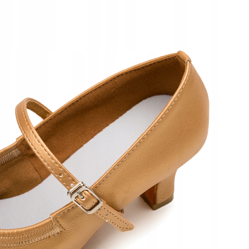 BUTY DO TAŃCA TANECZNE STANDARDU CIELISTE BRĄZ 5cm Materiał zewnętrzny skóra ekologiczna