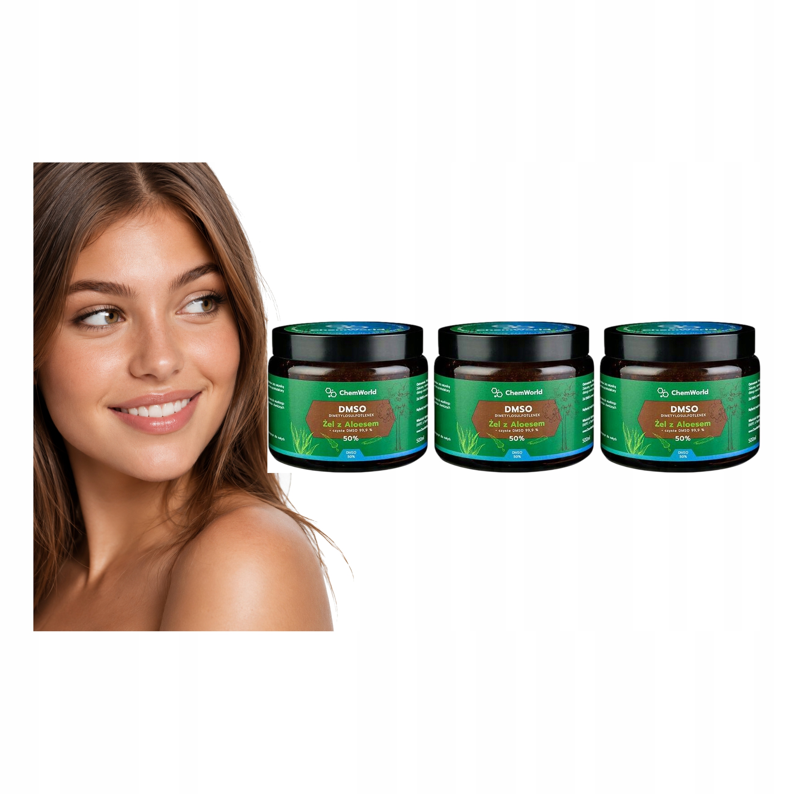 Dmso Chemworld Żel 50% Z Aloesem Dimetylosulfotlenek Aloe Vera 500 ML 3x