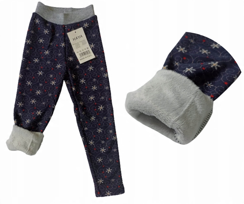 

Granat legginsy getry ocieplane futerkiem 122/128
