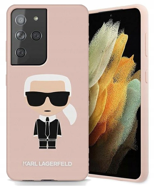 

Silikonowe Różowe Etui Karl Do Galaxy S21 Ultra