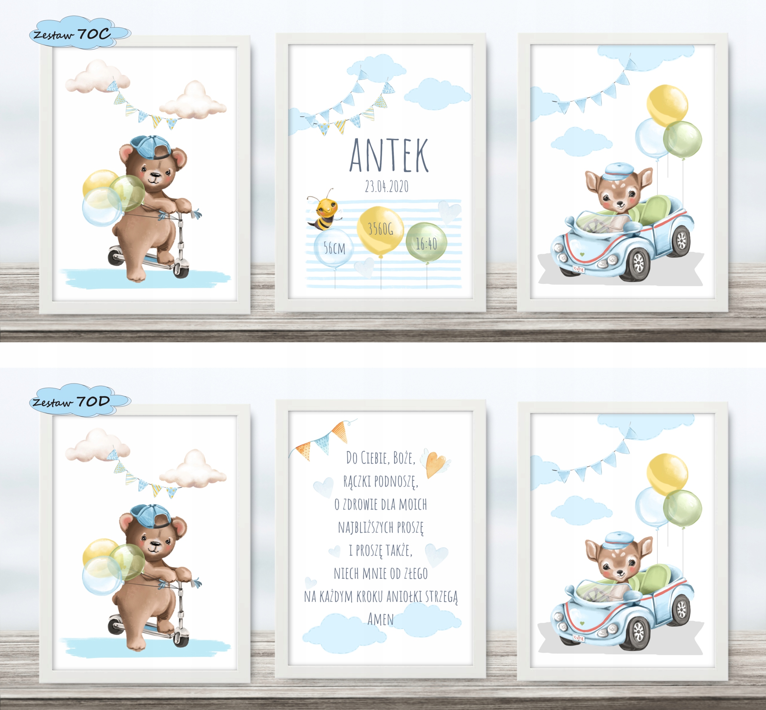 Zestaw 3 obrazki 21x30 metryczka plakaty #70 Waga produktu z opakowaniem jednostkowym 0.5 kg