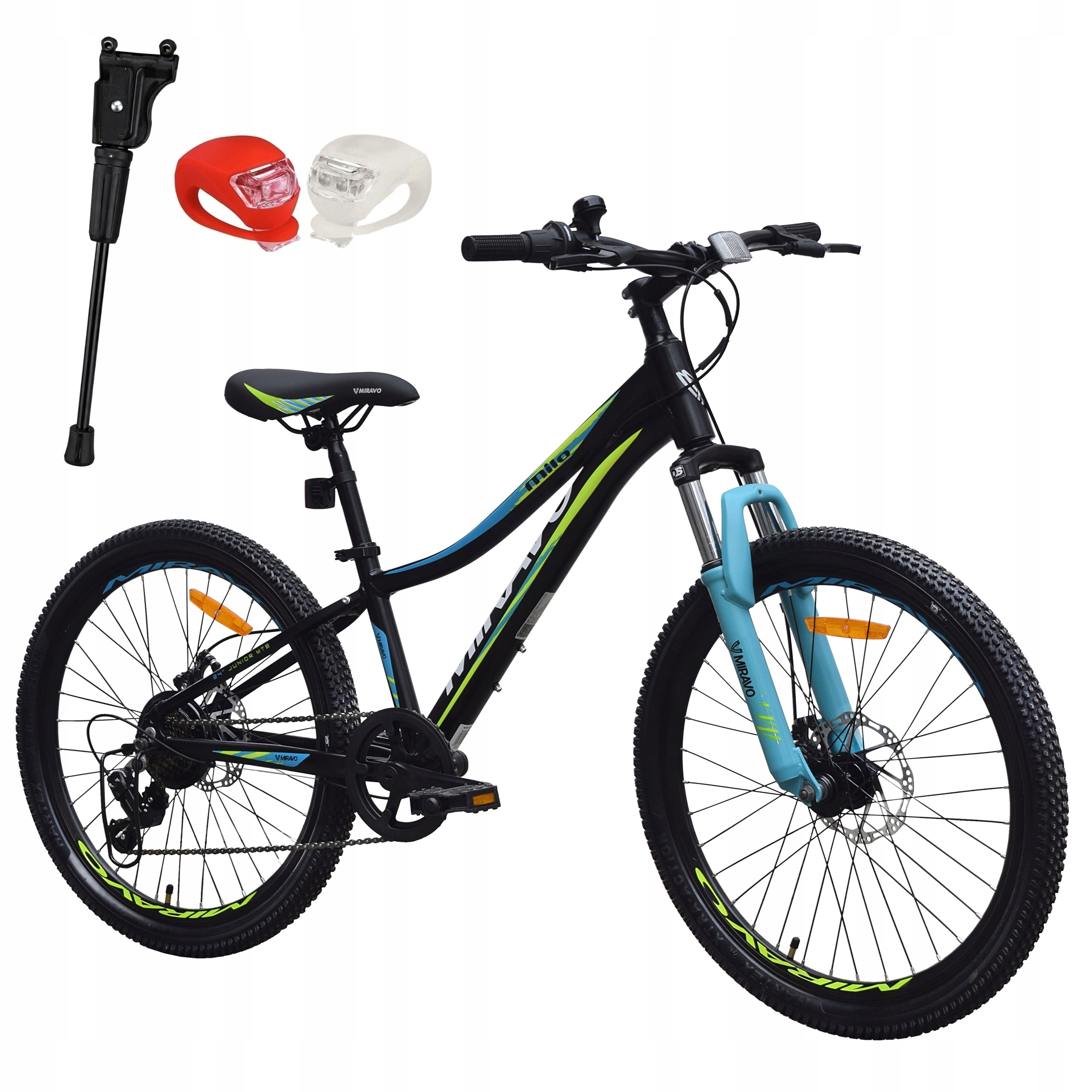 Kolo 24 Miravo Mtb Horský Hliník Tlumič Osvětlení Patka Bonus