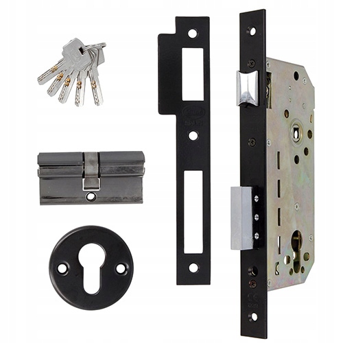 Zámok na vložku čierny 85/50 mm háčik vložka 5 kľúčov