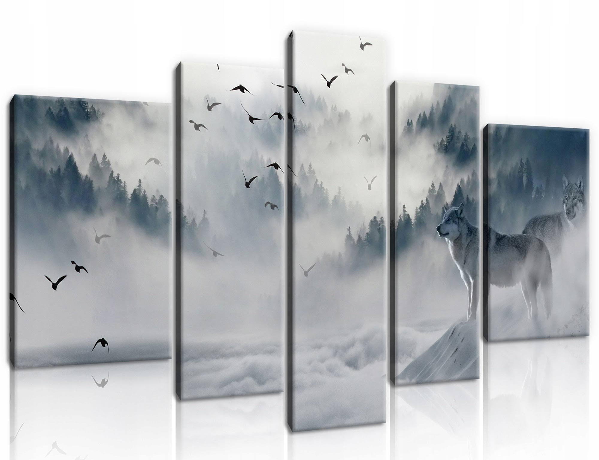 Obraz Na Plátně Canvas 170x100 Vlk Les Hory Pták