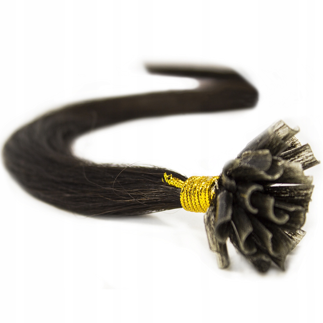 Vlasy Na Keratin Pramínek 100% Přírodní Šupina Keratin 60 CM tmavě hnědá 2