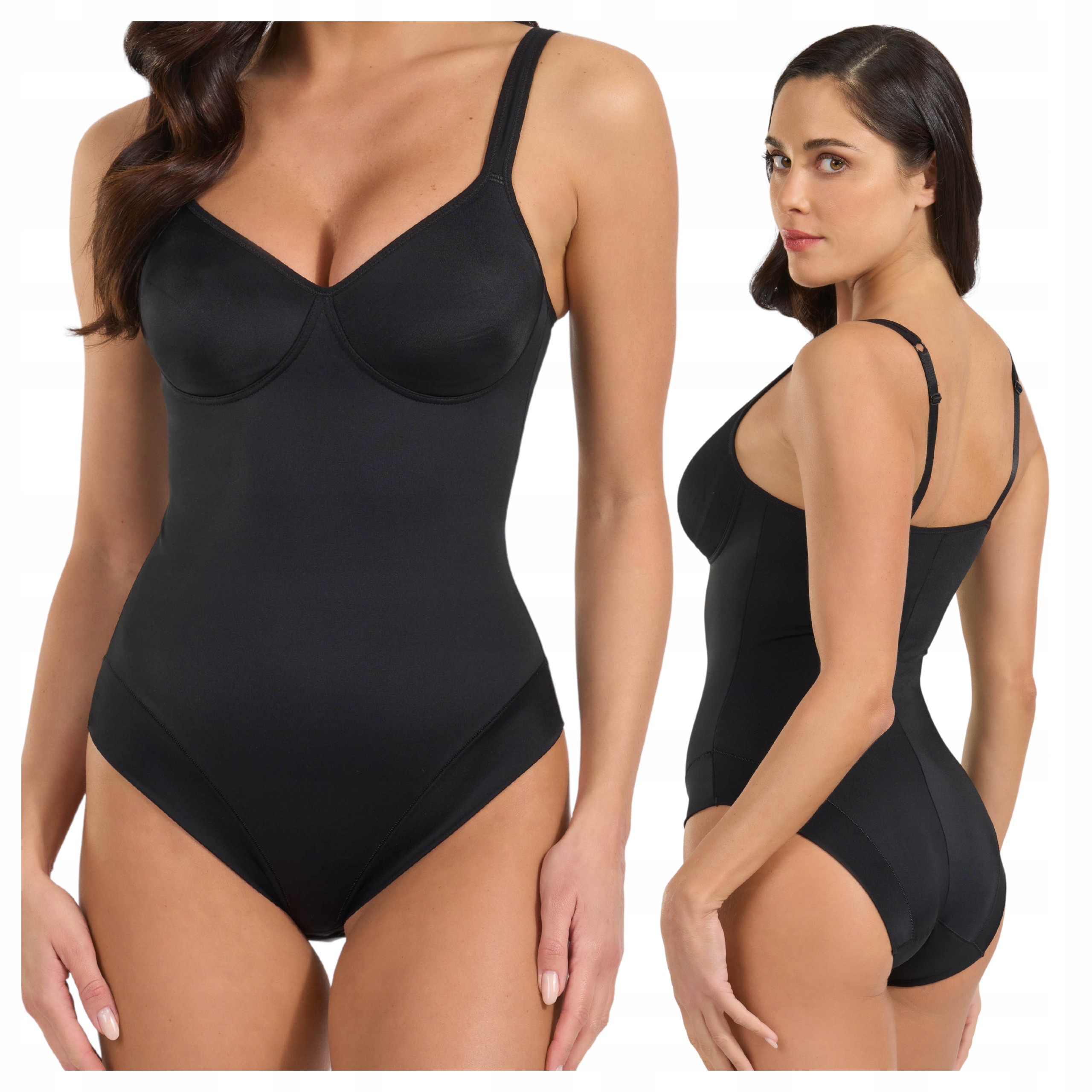 Dámské zeštíhlující splachující břicho hladké černé 90C