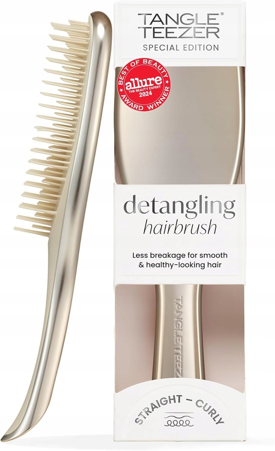 Tangle Teezer Hair Brush Ultimate Detangler Straight+curly Chrome Neo Gold